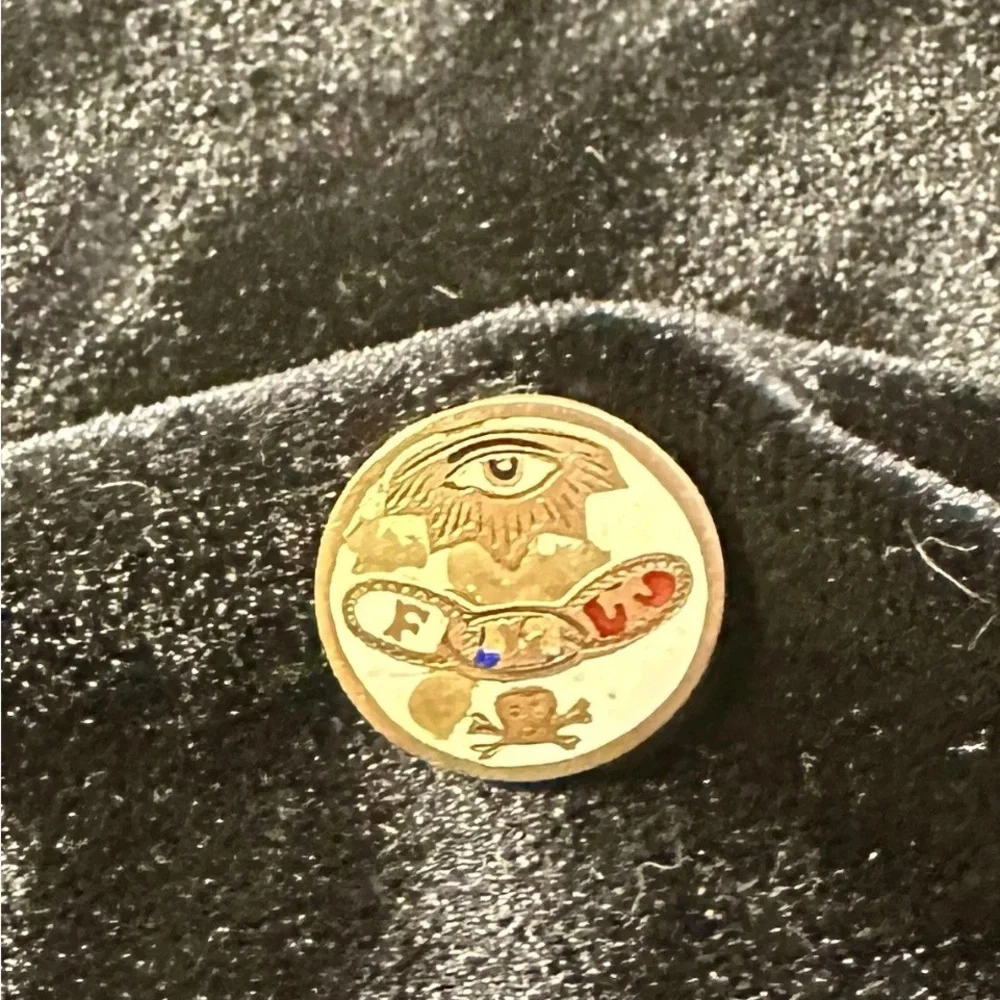 Antique Blue Symbolic Lodge Knights Templar Odd Fellows IOOF Lapel Pin